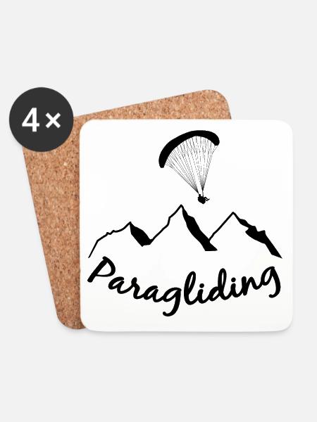 Paragliding - Untersetzer (4er-Set) - Weiß