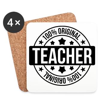 School / Teacher - Untersetzer (4er-Set) - Weiß - Vorne