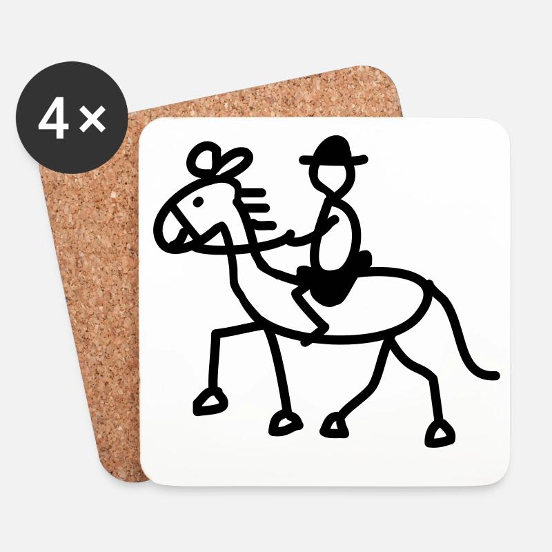 reiter reiten kind - Untersetzer (4er-Set) - Weiß