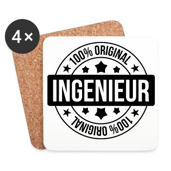 Ingenieur - Untersetzer (4er-Set) - Weiß - Vorne