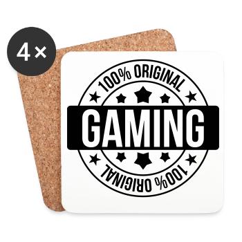 Gamer / Gaming - Dessous de verre (lot de 4) - blanc - Devant