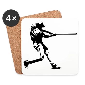 Conception de baseball - Dessous de verre (lot de 4) - blanc - Devant