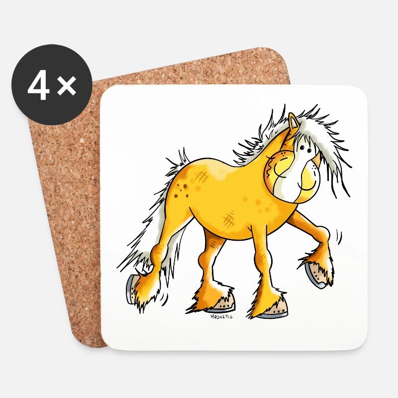 Hera der Haflinger - Untersetzer (4er-Set) - Weiß