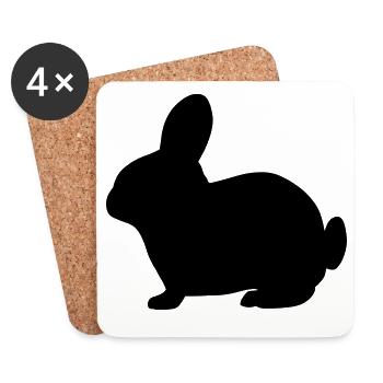 Rabbit - Coasters (set of 4) - white - Front
