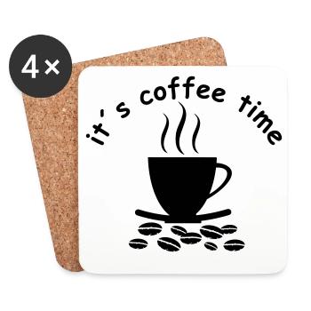 café - Dessous de verre (lot de 4) - blanc - Devant
