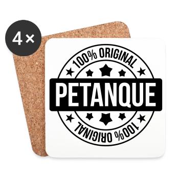 Petanque / Boules / Sport / Bouliste - Dessous de verre (lot de 4) - blanc - Devant