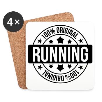 Running / Jogging / Run / Trail / Sport - Coasters (set of 4) - white - Front
