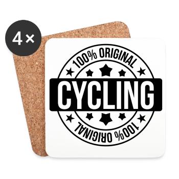 Cyclisme / Cycliste / Vélo / VTT / BMX - Dessous de verre (lot de 4) - blanc - Devant