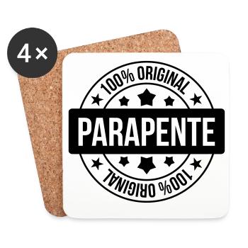 Paragliding / Paraglider / Parapente / Gleitschirm - Coasters (set of 4) - white - Front
