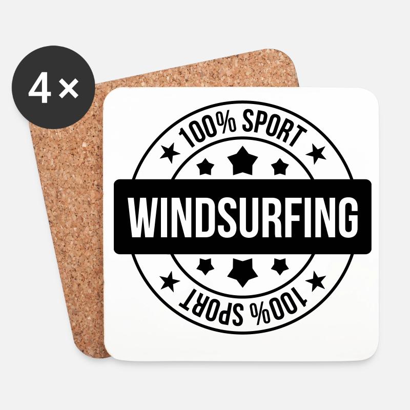 Windsurfen / Windsurfer / Windsurf / Windsurfing - Untersetzer (4er-Set) - Weiß