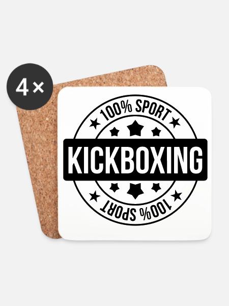 Kickboxen / Kickboxing / Kickboxer / Kick Boxing - Untersetzer (4er-Set) - Weiß
