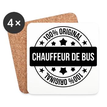 Bus Driver / Busfahrer / Autocar / Autobus / Job - Coasters (set of 4) - white - Front