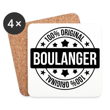 Baker / Bakery / Bäckerei / Boulanger / Bread - Coasters (set of 4) - white - Front