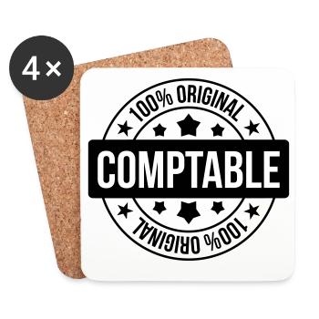Accountant / Accounting / Comptable / Comptabilité - Coasters (set of 4) - white - Front