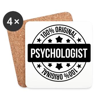 Psychologue / Psychiatre / Travail / Psychanalyste - Dessous de verre (lot de 4) - blanc - Devant