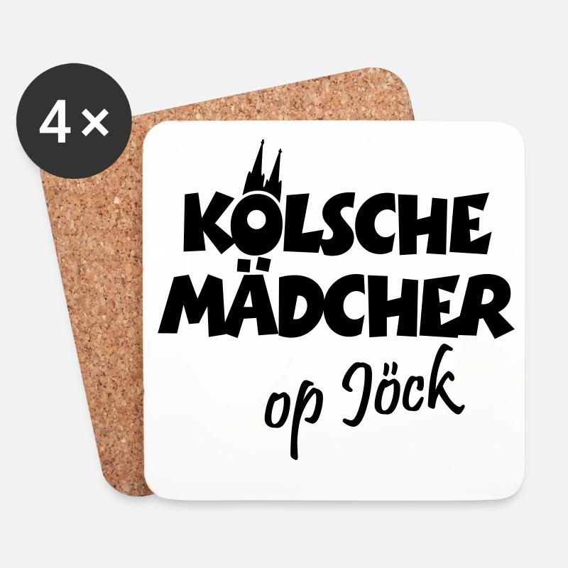 Kölsche Mädcher op Jöck Köln Kölnerinnen auf Tour - Untersetzer (4er-Set) - Weiß