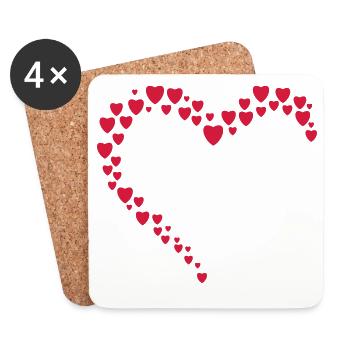 herzen valentinstag liebe - Untersetzer (4er-Set) - Weiß - Vorne