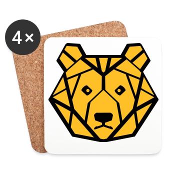 ours - Dessous de verre (lot de 4) - blanc - Devant
