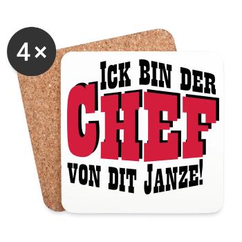 Chef von dit janze - Untersetzer (4er-Set) - Weiß - Vorne