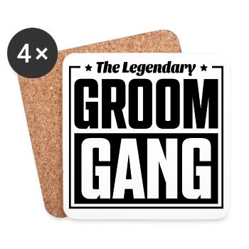 groom gang - Coasters (set of 4) - white - Front