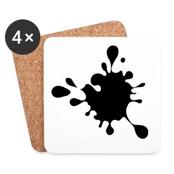 splash, paint splash, splash, blob # - Coasters (set of 4) - white - Front