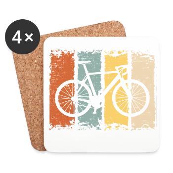 Fahrrad - Untersetzer (4er-Set) - Weiß - Vorne