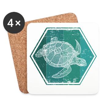 Tortoises - Coasters (set of 4) - white - Front