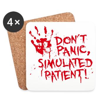 Don't Panic simulated patient first aid instructor - Coasters (set of 4) - white - Front