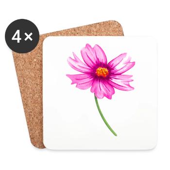 fleur - Dessous de verre (lot de 4) - blanc - Devant