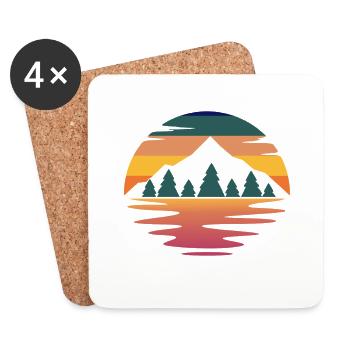 Mountain in color - Coasters (set of 4) - white - Front