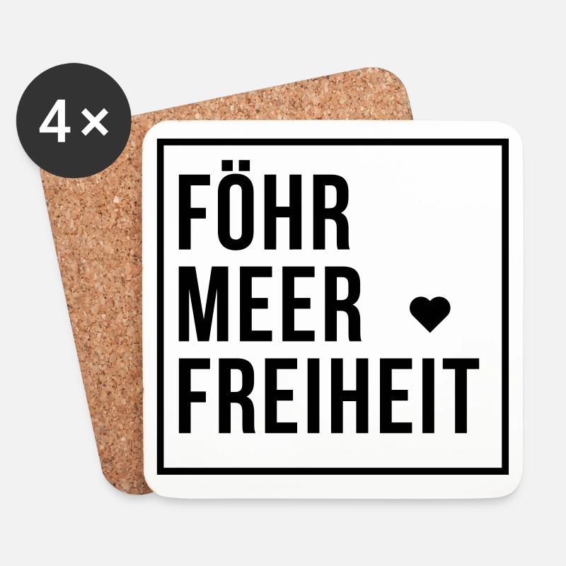 Föhr Meer Freiheit - Untersetzer (4er-Set) - Weiß