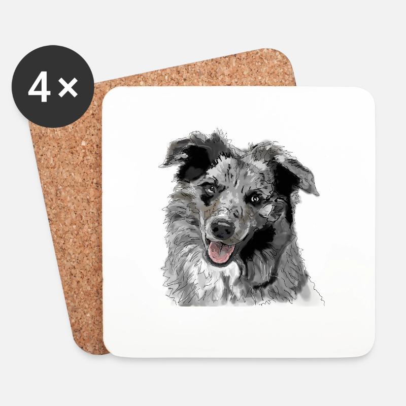 Australian Shepherd - Untersetzer (4er-Set) - Weiß