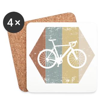 Fahrrad - Untersetzer (4er-Set) - Weiß - Vorne