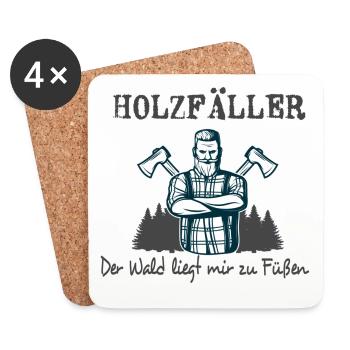Holzfäller - Untersetzer (4er-Set) - Weiß - Vorne
