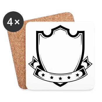 coat of arms blank shield shape - Coasters (set of 4) - white - Front