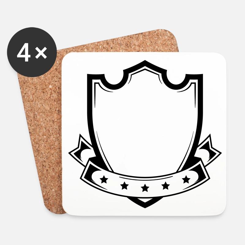 wappen leer schild form - Untersetzer (4er-Set) - Weiß