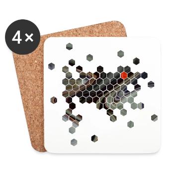 Don de plasma sanguin leucocytes de cellules de donneur de sang - Dessous de verre (lot de 4) - blanc - Devant