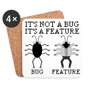 It's not a bug Programming Computer Science Gift - Coasters (set of 4) - white - Front