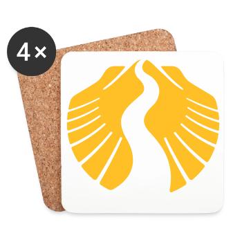 Jakobsweg Muschel | Pilgermuschel Camino Santiago - Untersetzer (4er-Set) - Weiß - Vorne