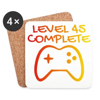 45th Birthday Level 45 Complete - Coasters (set of 4) - white - Front