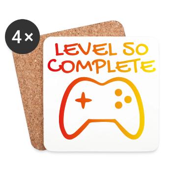 50 Birthday - Level 50 Complete - Gamer 50 years - Coasters (set of 4) - white - Front
