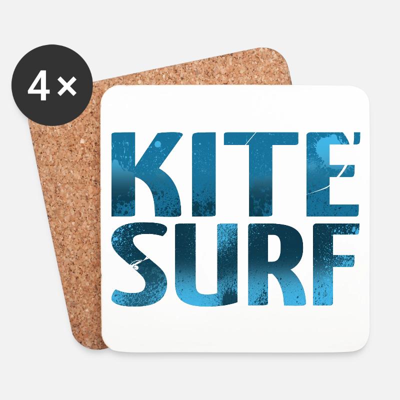 KITESURF 2021 blau - Untersetzer (4er-Set) - Weiß
