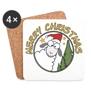 Joyeux Noël - Dessous de verre (lot de 4) - blanc - Devant