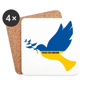 Peace for Ukraine - Coasters (set of 4) - white - Front
