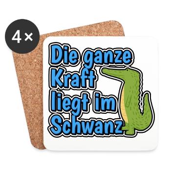Die ganze Kraft liegt im Schwanz - Untersetzer (4er-Set) - Weiß - Vorne