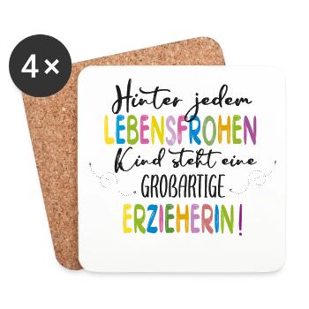 Großartige Erzieherin - Untersetzer (4er-Set) - Weiß - Vorne