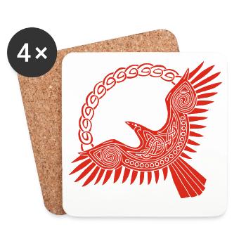roter wikingeradler - Untersetzer (4er-Set) - Weiß - Vorne