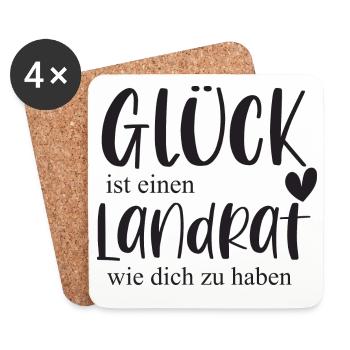 Landrat Ehrenamt Politiker Politik Geschenk - Untersetzer (4er-Set) - Weiß - Vorne