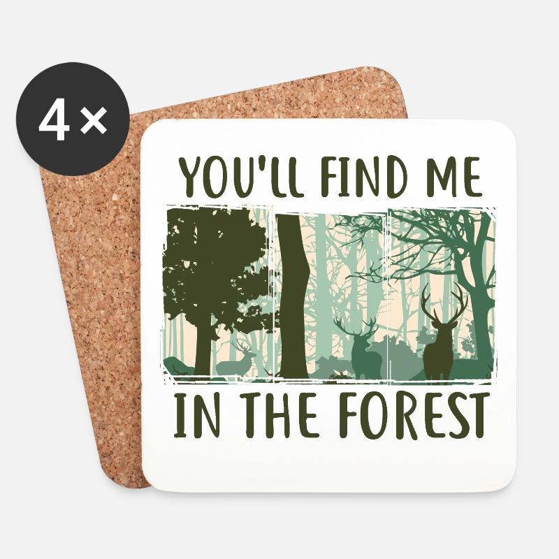 Sie finden mich im Wald - Untersetzer (4er-Set) - Weiß