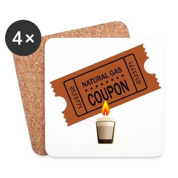 Bon de gaz naturel - Dessous de verre (lot de 4) - blanc - Devant